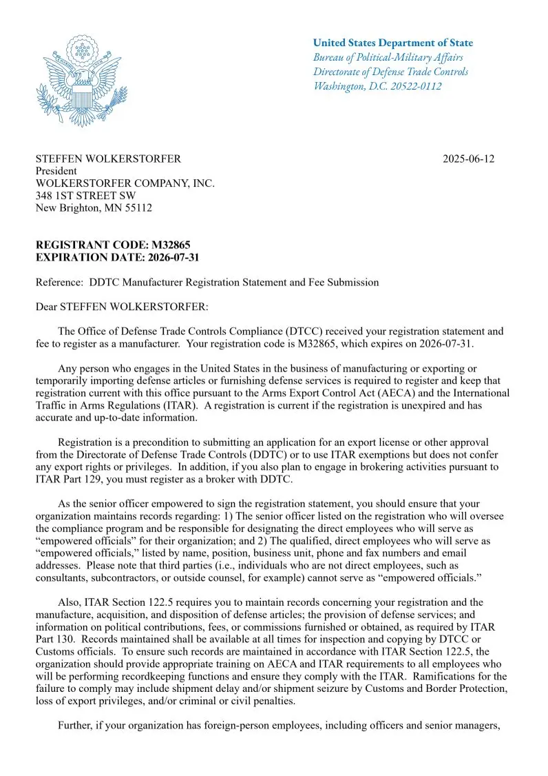 ITAR Letter_Pg 1 2025 - 2026